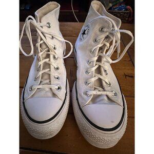 Converse Womens White High-Top Canvas Sneakers Size 8 US / 39 EU